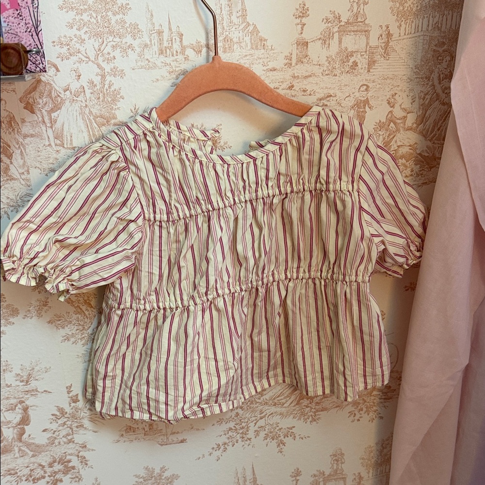 Striped Zara Kids Top - pink and White